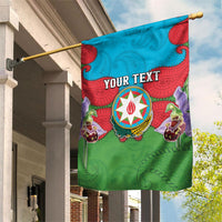 Personalized Azerbaijan Garden Flag Khari Bulbul Buta Pattern Emblem Flame