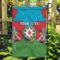Personalized Azerbaijan Garden Flag Khari Bulbul Buta Pattern Emblem Flame