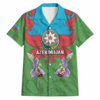 Personalized Azerbaijan Hawaiian Shirt Khari Bulbul Buta Pattern Emblem Flame