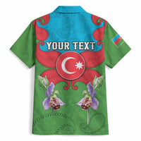 Personalized Azerbaijan Hawaiian Shirt Khari Bulbul Buta Pattern Emblem Flame