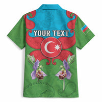 Personalized Azerbaijan Hawaiian Shirt Khari Bulbul Buta Pattern Emblem Flame