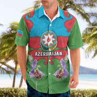 Personalized Azerbaijan Hawaiian Shirt Khari Bulbul Buta Pattern Emblem Flame