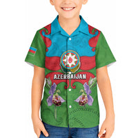 Personalized Azerbaijan Hawaiian Shirt Khari Bulbul Buta Pattern Emblem Flame