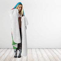 Personalized Azerbaijan Hooded Blanket Khari Bulbul Buta Pattern Emblem Flame