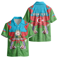 Personalized Azerbaijan Kid Hawaiian Shirt Khari Bulbul Buta Pattern Emblem Flame