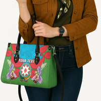 Personalized Azerbaijan Leather Bag Khari Bulbul Buta Pattern Emblem Flame