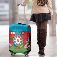 Personalized Azerbaijan Luggage Cover Khari Bulbul Buta Pattern Emblem Flame