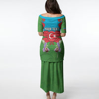 Personalized Azerbaijan Puletasi Khari Bulbul Buta Pattern Emblem Flame