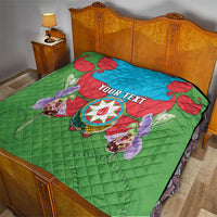 Personalized Azerbaijan Quilt Khari Bulbul Buta Pattern Emblem Flame