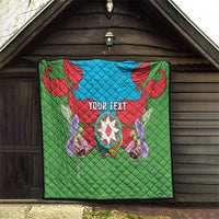Personalized Azerbaijan Quilt Khari Bulbul Buta Pattern Emblem Flame