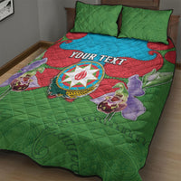 Personalized Azerbaijan Quilt Bed Set Khari Bulbul Buta Pattern Emblem Flame