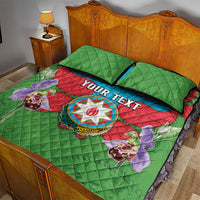 Personalized Azerbaijan Quilt Bed Set Khari Bulbul Buta Pattern Emblem Flame