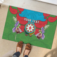 Personalized Azerbaijan Rubber Doormat Khari Bulbul Buta Pattern Emblem Flame