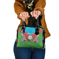 Personalized Azerbaijan Shoulder Handbag Khari Bulbul Buta Pattern Emblem Flame