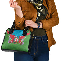 Personalized Azerbaijan Shoulder Handbag Khari Bulbul Buta Pattern Emblem Flame