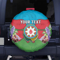 Personalized Azerbaijan Spare Tire Cover Khari Bulbul Buta Pattern Emblem Flame