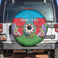 Personalized Azerbaijan Spare Tire Cover Khari Bulbul Buta Pattern Emblem Flame