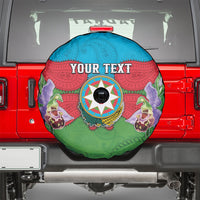 Personalized Azerbaijan Spare Tire Cover Khari Bulbul Buta Pattern Emblem Flame