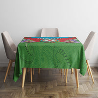 Personalized Azerbaijan Tablecloth Khari Bulbul Buta Pattern Emblem Flame