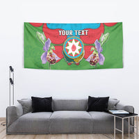 Personalized Azerbaijan Tapestry Khari Bulbul Buta Pattern Emblem Flame
