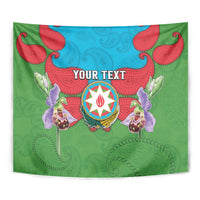 Personalized Azerbaijan Tapestry Khari Bulbul Buta Pattern Emblem Flame