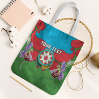 Personalized Azerbaijan Tote Bag Khari Bulbul Buta Pattern Emblem Flame