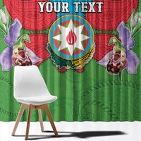 Personalized Azerbaijan Window Curtain Khari Bulbul Buta Pattern Emblem Flame