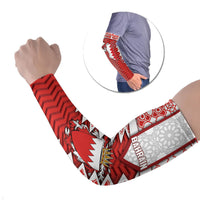 Personalized Bahrain Arm Sleeves Royal Coat Of Arms And Map Islamic Pattern