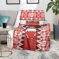 Bahrain Blanket Royal Coat Of Arms And Map Islamic Pattern