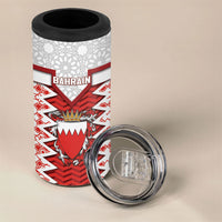 Personalized Bahrain 4 in 1 Can Cooler Tumbler Royal Coat Of Arms And Map Islamic Pattern