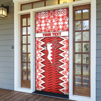Personalized Bahrain Door Cover Royal Coat Of Arms And Map Islamic Pattern