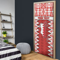 Personalized Bahrain Door Cover Royal Coat Of Arms And Map Islamic Pattern
