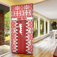 Personalized Bahrain Door Cover Royal Coat Of Arms And Map Islamic Pattern