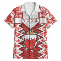 Personalized Bahrain Hawaiian Shirt Royal Coat Of Arms And Map Islamic Pattern