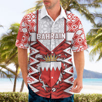 Personalized Bahrain Hawaiian Shirt Royal Coat Of Arms And Map Islamic Pattern