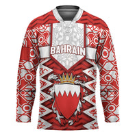 Personalized Bahrain Hockey Jersey Royal Coat Of Arms And Map Islamic Pattern