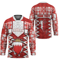 Personalized Bahrain Hockey Jersey Royal Coat Of Arms And Map Islamic Pattern