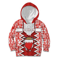 Personalized Bahrain Kid Hoodie Royal Coat Of Arms And Map Islamic Pattern