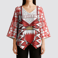 Personalized Bahrain Kimono Sleeve Blouse Royal Coat Of Arms And Map Islamic Pattern