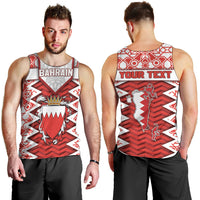 Personalized Bahrain Men Tank Top Royal Coat Of Arms And Map Islamic Pattern