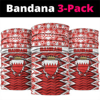Bahrain Neck Gaiter Royal Coat Of Arms And Map Islamic Pattern