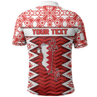 Personalized Bahrain Polo Shirt Royal Coat Of Arms And Map Islamic Pattern