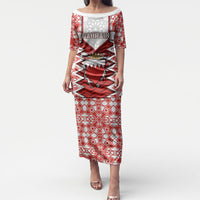 Personalized Bahrain Puletasi Royal Coat Of Arms And Map Islamic Pattern