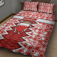 Bahrain Quilt Bed Set Royal Coat Of Arms And Map Islamic Pattern
