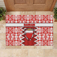 Bahrain Rubber Doormat Royal Coat Of Arms And Map Islamic Pattern