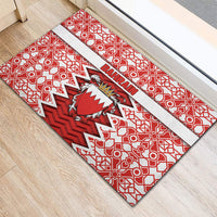 Bahrain Rubber Doormat Royal Coat Of Arms And Map Islamic Pattern