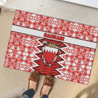 Bahrain Rubber Doormat Royal Coat Of Arms And Map Islamic Pattern