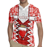 Personalized Bahrain Rugby Jersey Royal Coat Of Arms And Map Islamic Pattern