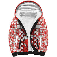 Personalized Bahrain Sherpa Hoodie Royal Coat Of Arms And Map Islamic Pattern