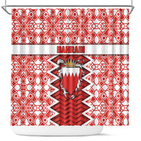 Bahrain Shower Curtain Royal Coat Of Arms And Map Islamic Pattern